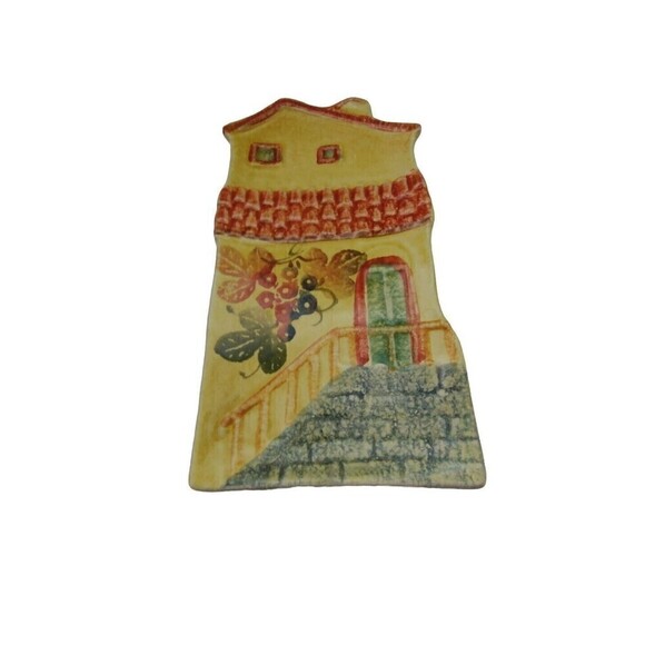 Vintage Italy Wall Placques‎ Home Front Door  With grape Vines Rectangle Ceramic - Picture 1 of 6